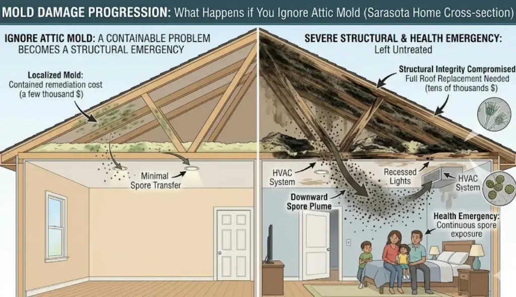 sarasota attic mold damage progression
