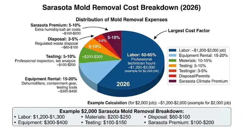Sarasota Mold Removal Cost Breakdown Pie Chart
